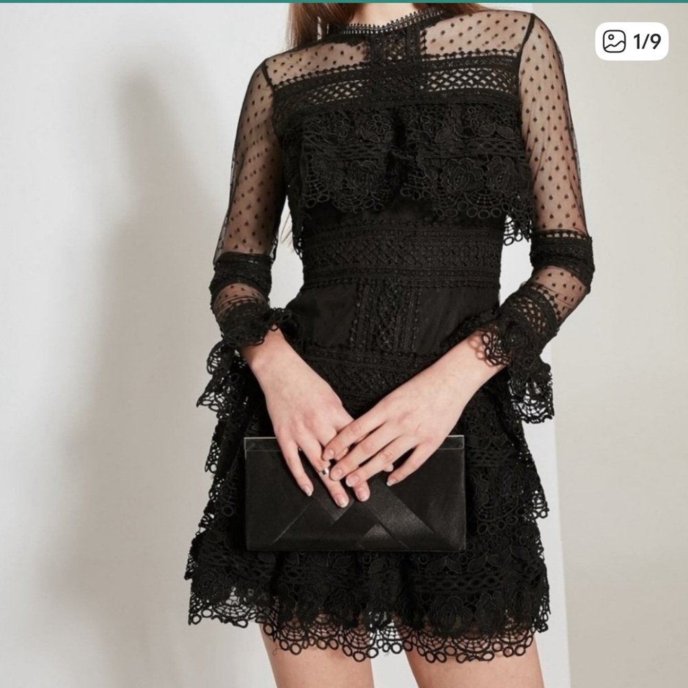 Lovers & Friends Ruffle Lace Mini Dress